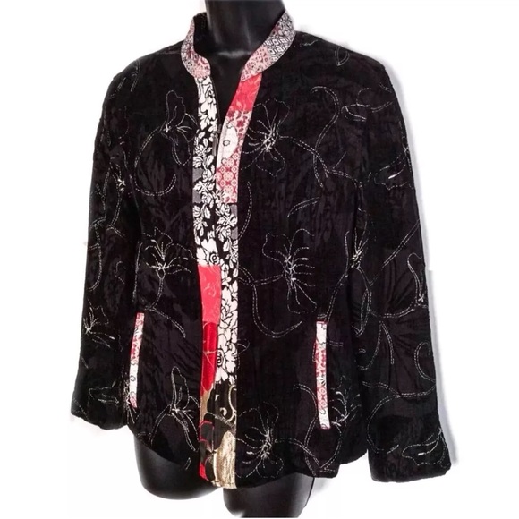 Chico's Jackets & Blazers - Chico’s 1 Jacket Blazer Velvet Silk